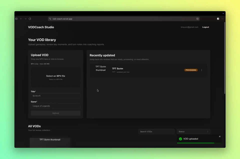VODCoach Studio project preview